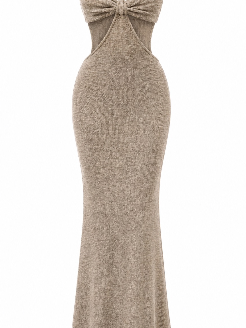 Neutral Taupe Knit Maxi Skirt - Women
